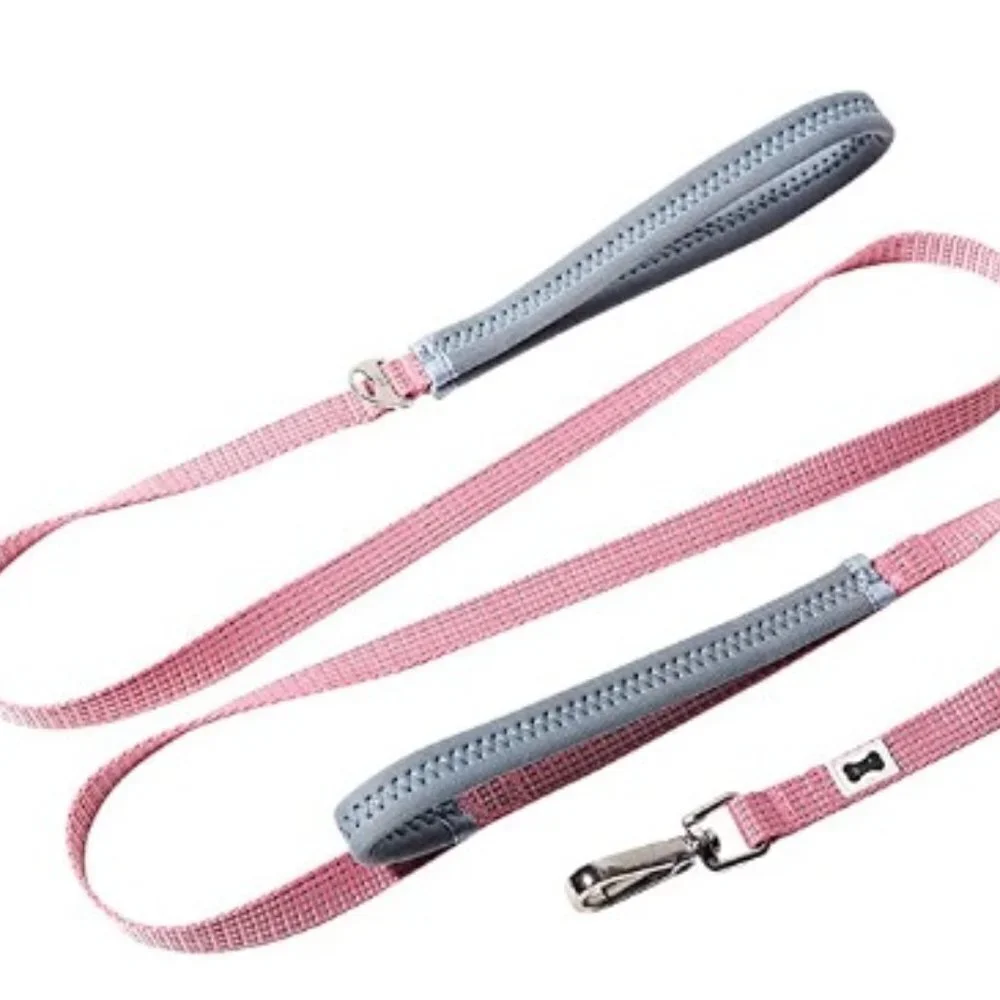🏆HOST PICK🏆. BUILT Pet Nightsafe Dog Leash Small, Pink and Gray